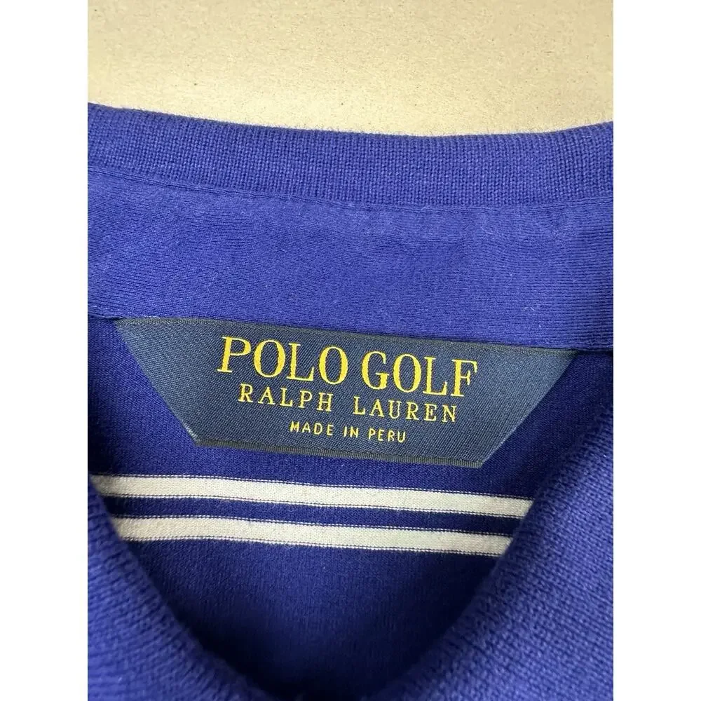 Polo Golf Ralph Lauren Mens XL Striped Polo Shirt Blue White NWT